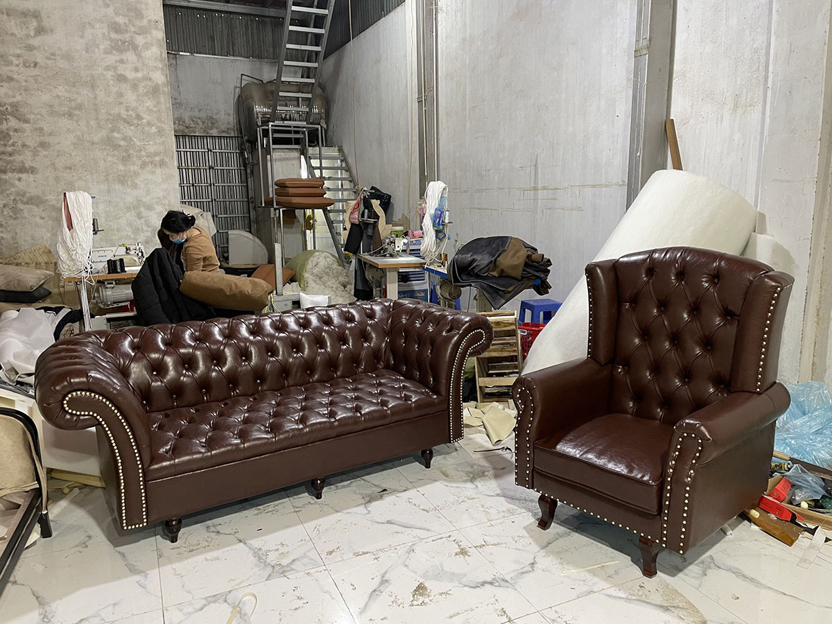 sofa bọc nỉ tân cổ điển sang trọng giá rẻ
